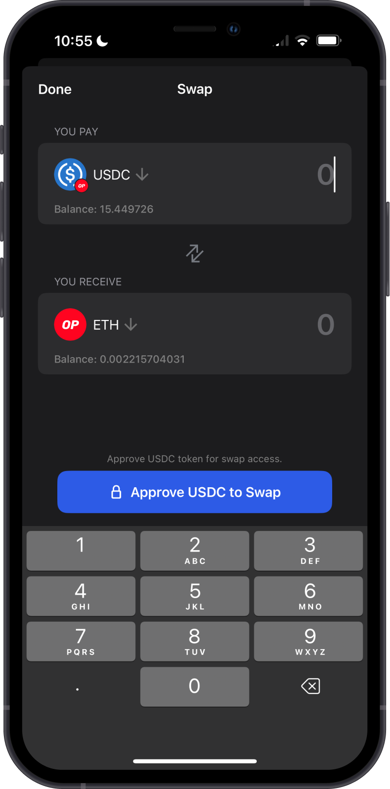 Approve Token to Swap