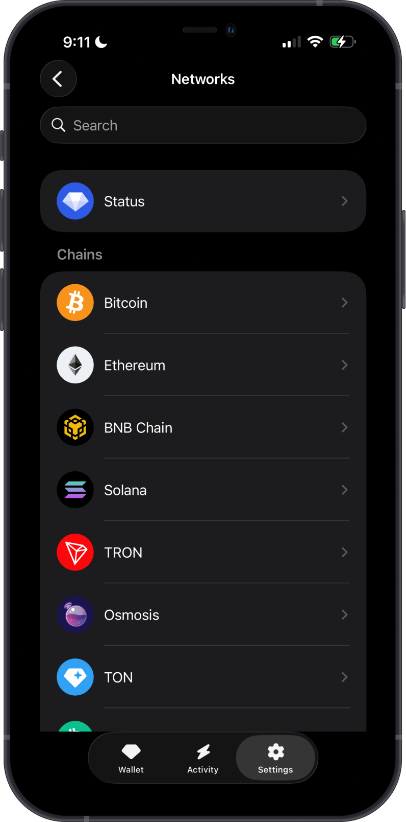 Select the Staking Blockchain