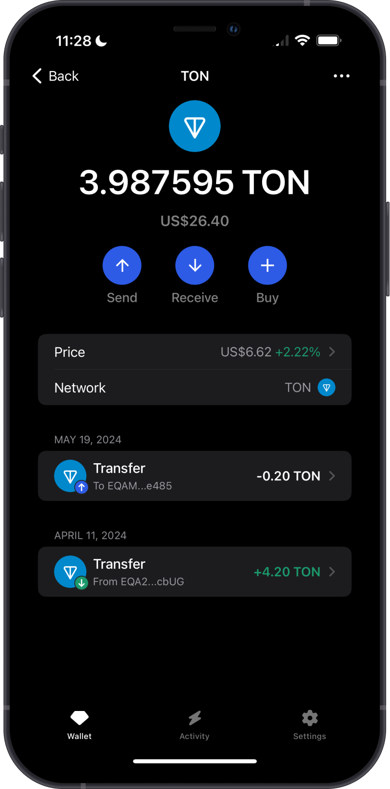 Toncoin on Gem Wallet