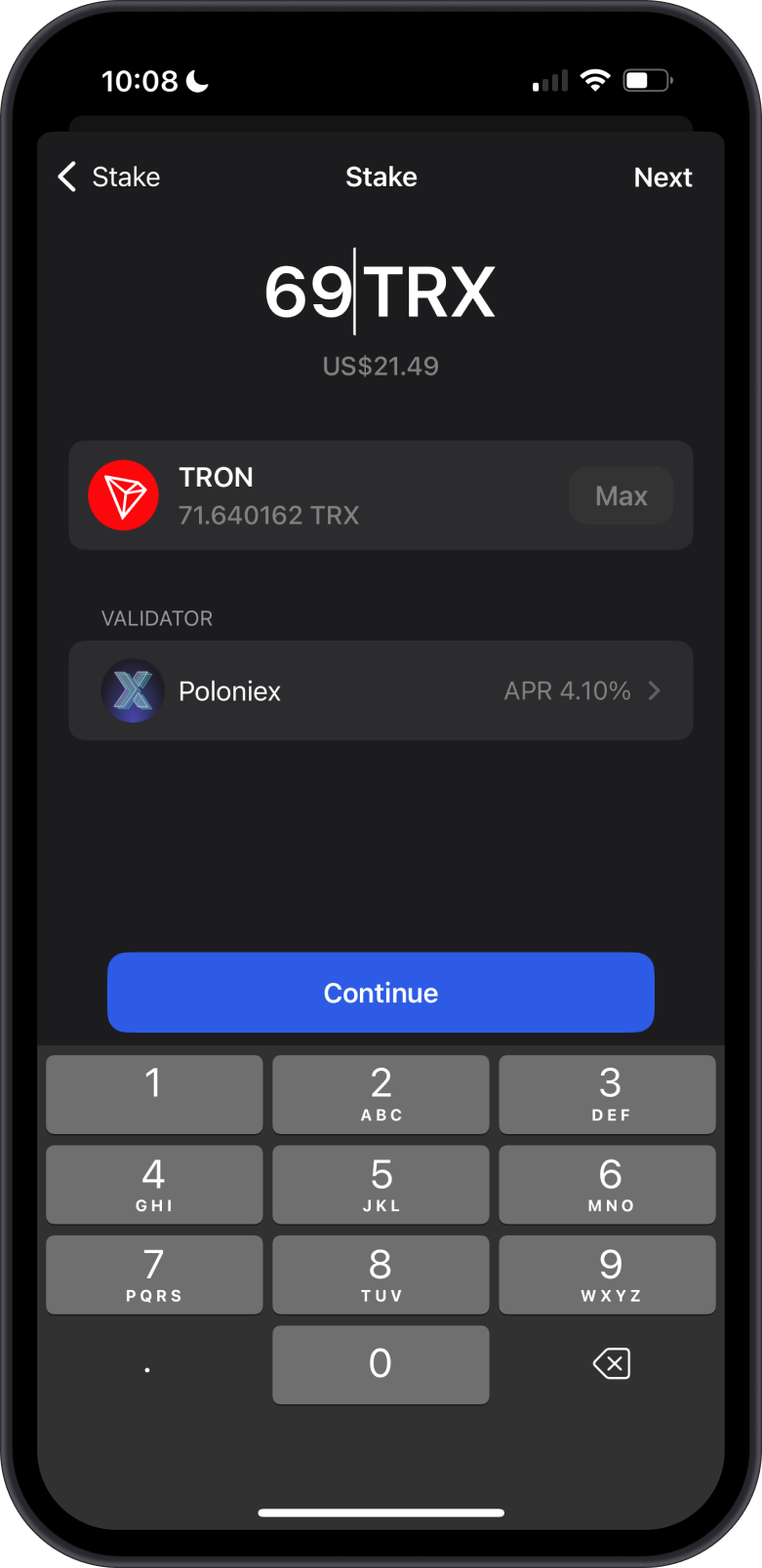 TRX Staking Dashboard