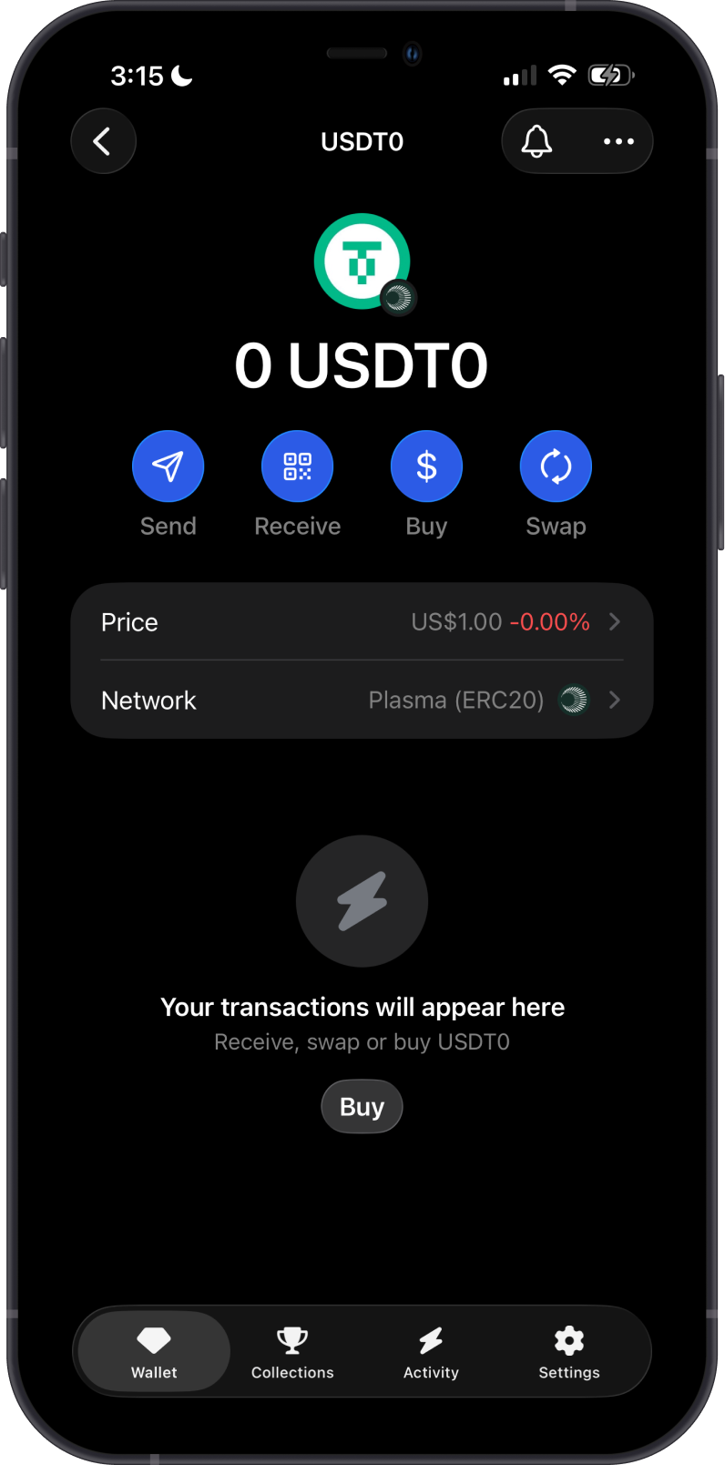 Plasma ERC20 Token on Gem Wallet