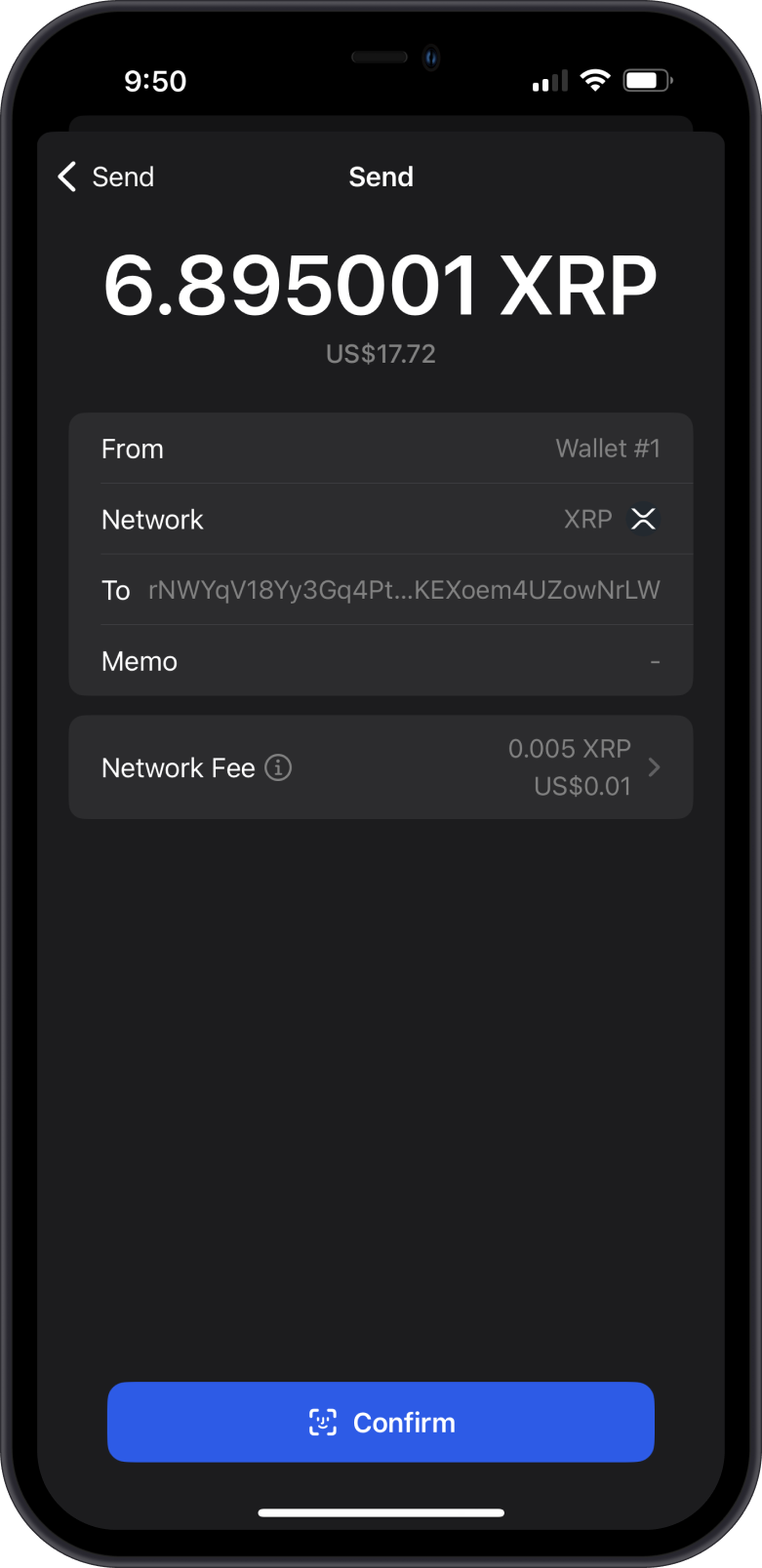 Send XRP with Gem Wallet