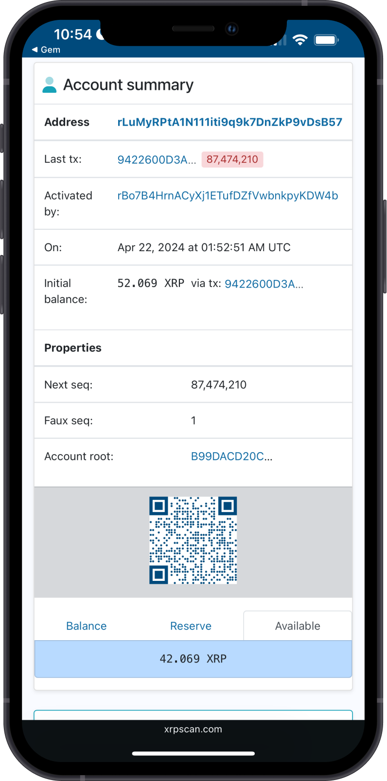 View XRP Balance on XRPSCAN