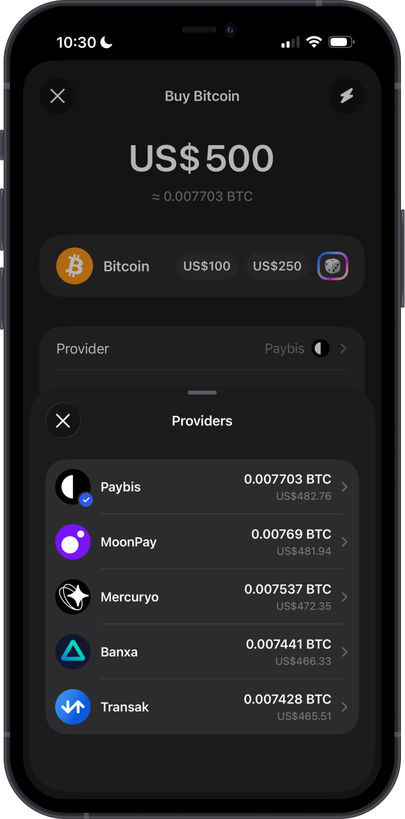 Compare Providers to Buy Bitcoin