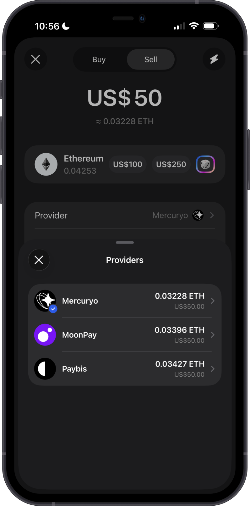 Compare Providers to Sell Ethereum